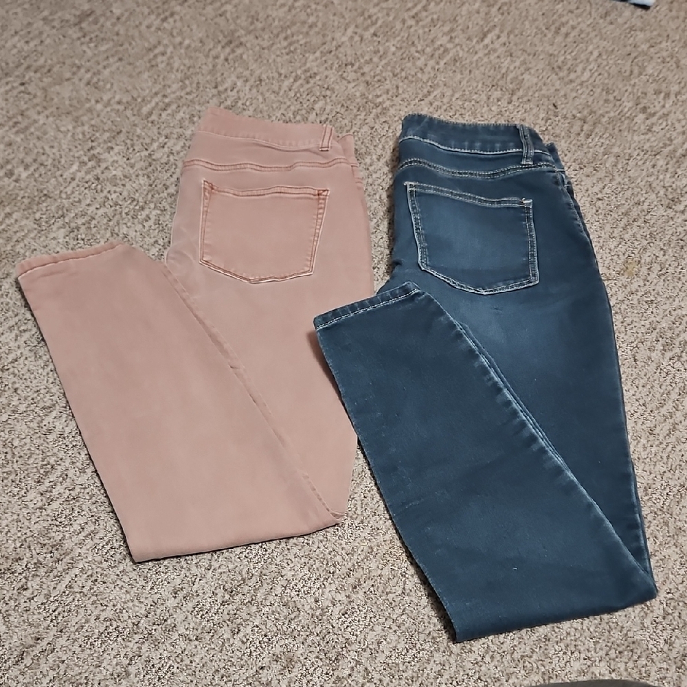 Maurices Women's Skinny Jeans in Blue and Pink